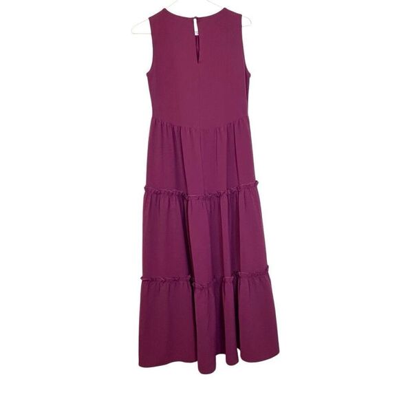 Adyson Parker Tiered Sleeveless Scoop Neck Lined Tank Purple Maxi Dress Size XS - Picture 2 of 5